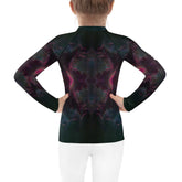 Close-up of CB6-34 kids rash guard fabric and stitching details